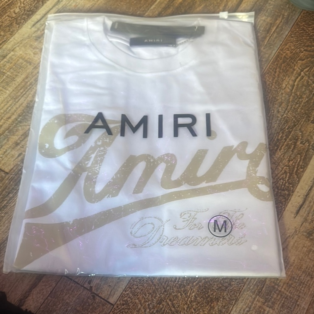Amiri White and Gold Graphic T-Shirt